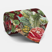 Cravate Fleur Rose antique Vintage Jardin Design classique (Roulé)