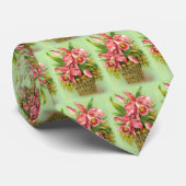 Cravate Fleur rose d'orchidée (Roulé)