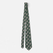 Cravate Fleur rose vert émeraude (Dos)