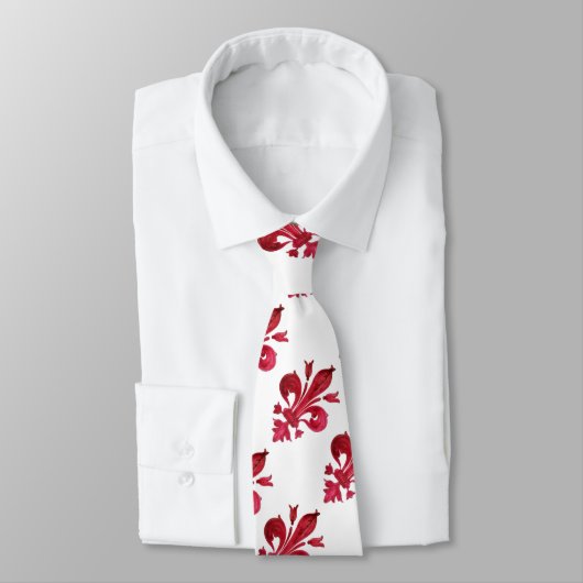 CRAVATE FLEUR ROUGE DE LISE (Attaché)