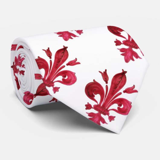 CRAVATE FLEUR ROUGE DE LISE (Roulé)