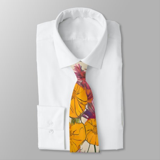 Cravate Fleur sauvage coloré (Attaché)