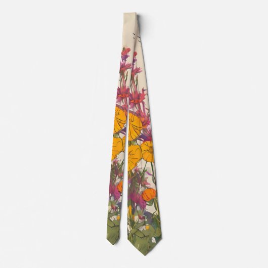 Cravate Fleur sauvage coloré (Dos)