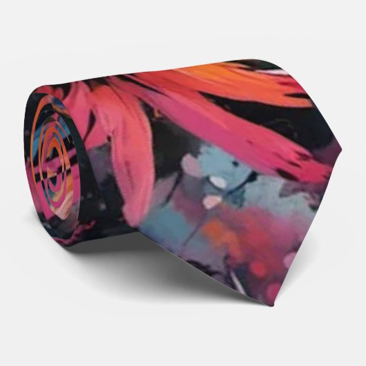 Cravate Fleur sauvage coloré éclatant Imprimer (Roulé)