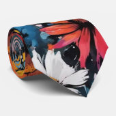 Cravate Fleur sauvage coloré éclatant Imprimer (Roulé)