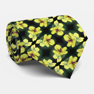 Cravate Fleur sauvage jaune délicat Motif d'art Abstrait