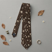 Cravate Fleur Sauvage Marron Chocolat