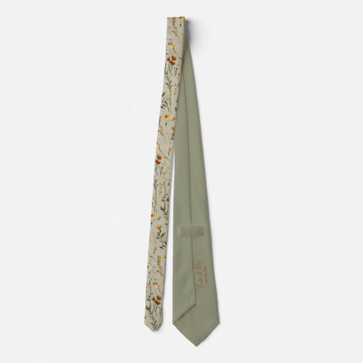 Cravate Fleur sauvage Sage & Terracotta Boho Mariage (Dos)