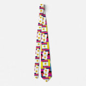 Cravate Fleur tendance abstraite géométrique colorée (Dos)