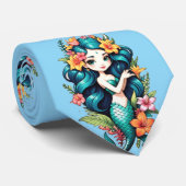 Cravate Fleur Tropicale Sirène de la Thunder_Cove (Roulé)