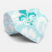 Cravate Fleur turquoise de lis (Roulé)