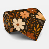 Cravate Fleur vintage boho rétro des années 70 (Roulé)