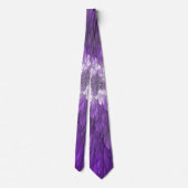 Cravate Fleur Violette Psychedelique Art Fractal Abstrait (Dos)
