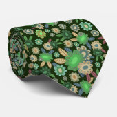 Cravate Fleuron vert hippie (Roulé)