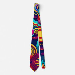 Cravate Fleurs 3D et Hills Rainbow Motif