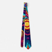 Cravate Fleurs 3D et Hills Rainbow Motif (Dos)