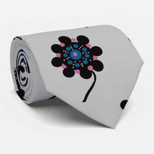 Cravate Fleurs Abstraites (Roulé)