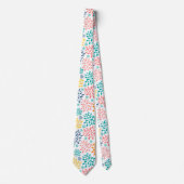 Cravate Fleurs abstraites colorées motif (Devant)
