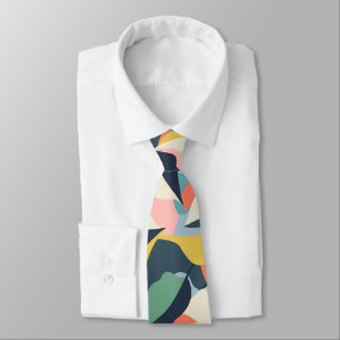 Cravate Fleurs abstraites colorées motif