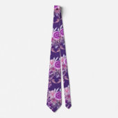 Cravate Fleurs Abstraites, Violet (Devant)