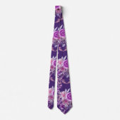 Cravate Fleurs Abstraites, Violet (Dos)