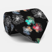 Cravate Fleurs alignées sans couture abstrait moderne (Roulé)