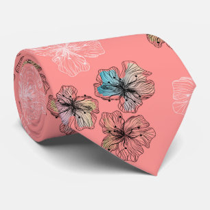Cravate Fleurs alignées sans couture abstrait PA moderne