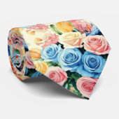 Cravate Fleurs aquarelles (Roulé)