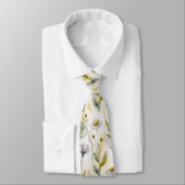 Cravate Fleurs aquarelles pastel doux (Attaché)