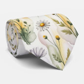 Cravate Fleurs aquarelles pastel doux (Roulé)