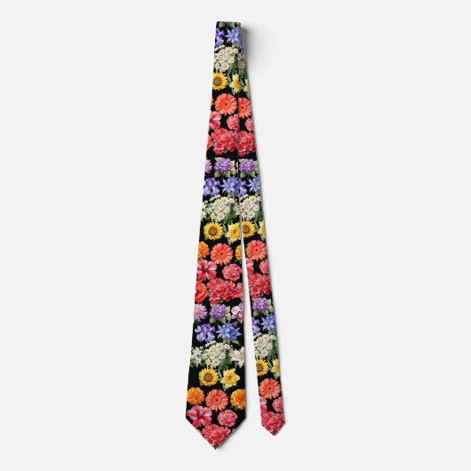 Cravate Fleurs Arc-en-ciel Colier Floral (Devant)