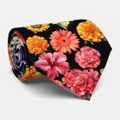 Cravate Fleurs Arc-en-ciel Colier Floral (Roulé)