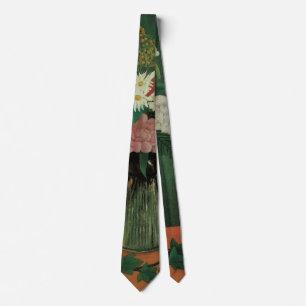 Cravate Fleurs avec Ivy par Henri Rousseau, Floral Vintage