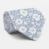 Cravate Fleurs blanches (Roulé)