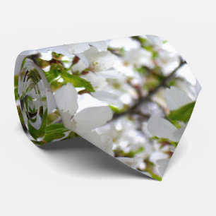 Cravate Fleurs blanches, cerisier à fleurs