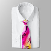 CRAVATE FLEURS BLANCHES COLORÉES (Attaché)