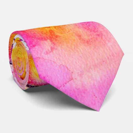 CRAVATE FLEURS BLANCHES COLORÉES (Roulé)