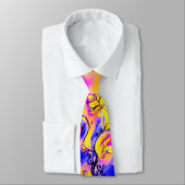 CRAVATE FLEURS BLANCHES COLORÉES (Attaché)