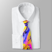 CRAVATE FLEURS BLANCHES COLORÉES (Attaché)