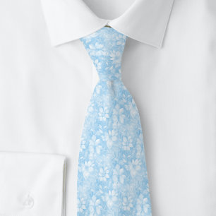 Cravate Fleurs Bleu Bébé