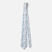 Cravate Fleurs bleu clair (Devant)