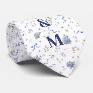 Cravate Fleurs Bleu Marine Mariage Floral Couple Marié