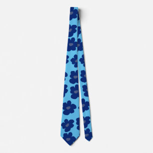 Cravate Fleurs bleues