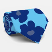 Cravate Fleurs bleues (Roulé)