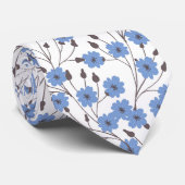 Cravate Fleurs bleues (Roulé)