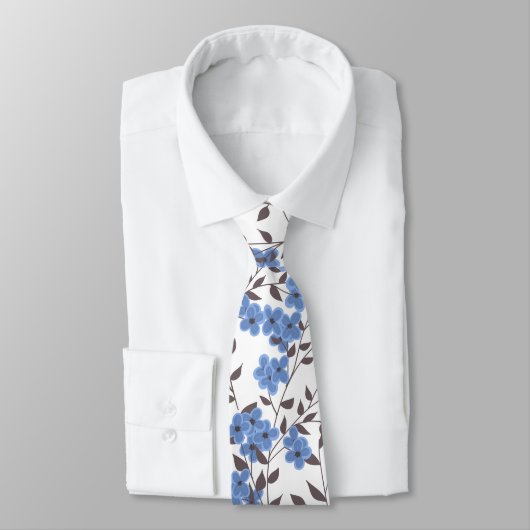 Cravate Fleurs bleues (Attaché)
