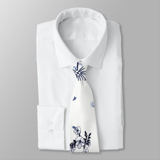 Cravate Fleurs bleues (Attaché)