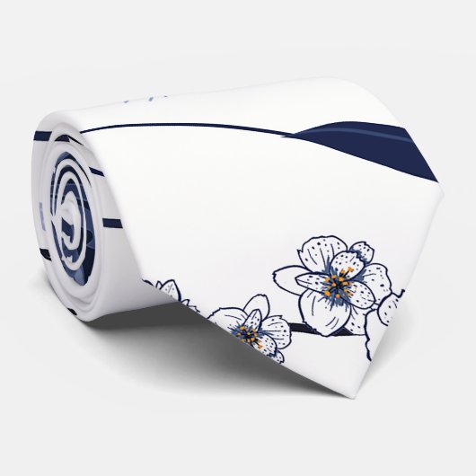 Cravate Fleurs bleues (Roulé)