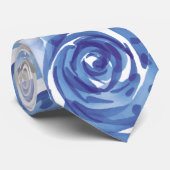 Cravate Fleurs bleues chic (Roulé)
