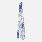 Cravate Fleurs bleues chic (Dos)